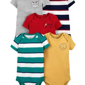 Kit Body Bebê Carter's 5 Peças - Listras Multicor