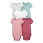 Kit Body Bebê Carter's 5 Peças - Liso Multicor
