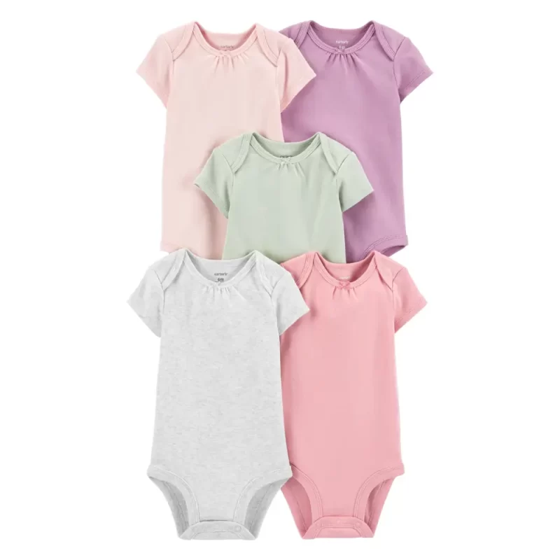 Kit Body Carter’s Bebê 5 Peças - Lisos Multicores