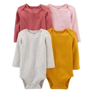 Kit Body Bebê Carter's 4 Peças - Multicor Liso