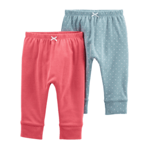 Kit Calça Bebê Carter's 2 Peças - Rosa Pink e Azul Claro com Póa